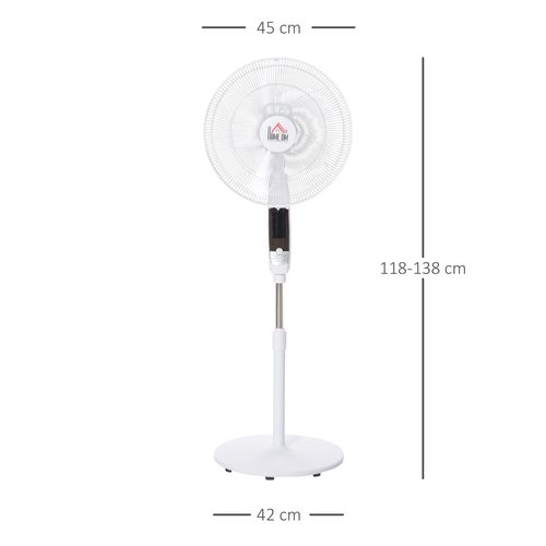 54 Inch Pedestal Fan Height Adjustable 7.5h 85 Oscillation LED Panel