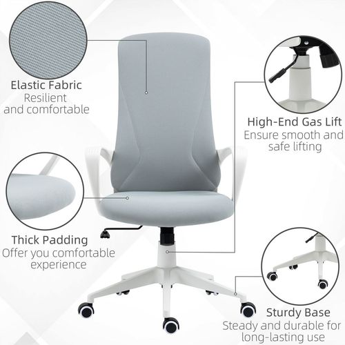 High-Back Home Office Chair with Adjustable Height in Grey