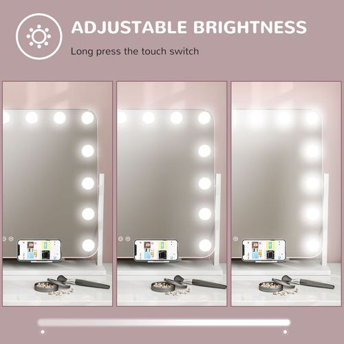 Hollywood Dimmable Lighted Makeup Mirror with Magnifier