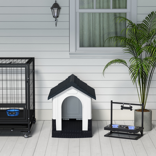 Dog Kennel for Outside for XS Dogs (64.5cm x 57cm x 66cm) in Grey