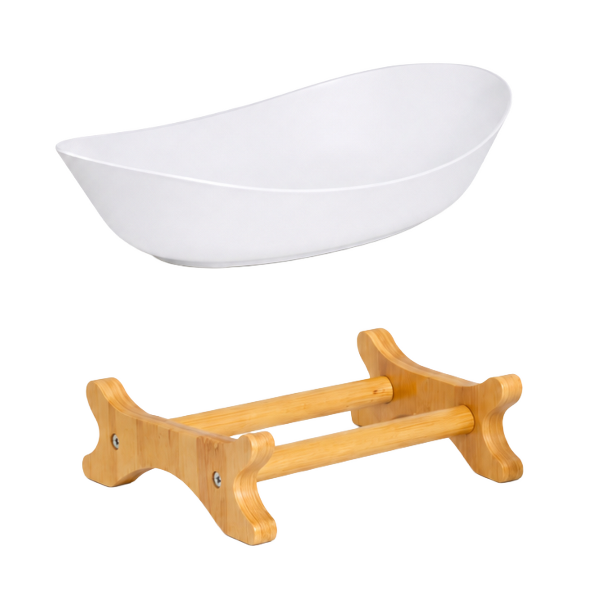 Bamboo 1-Tier Serving Platter Set - White