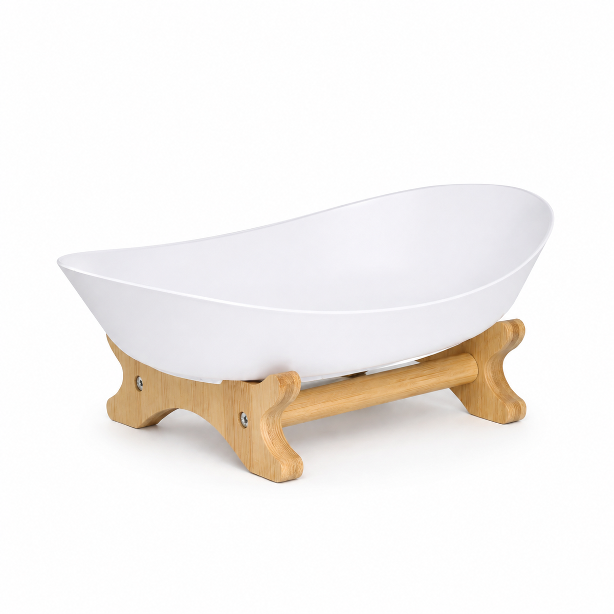 Bamboo 1-Tier Serving Platter Set - White