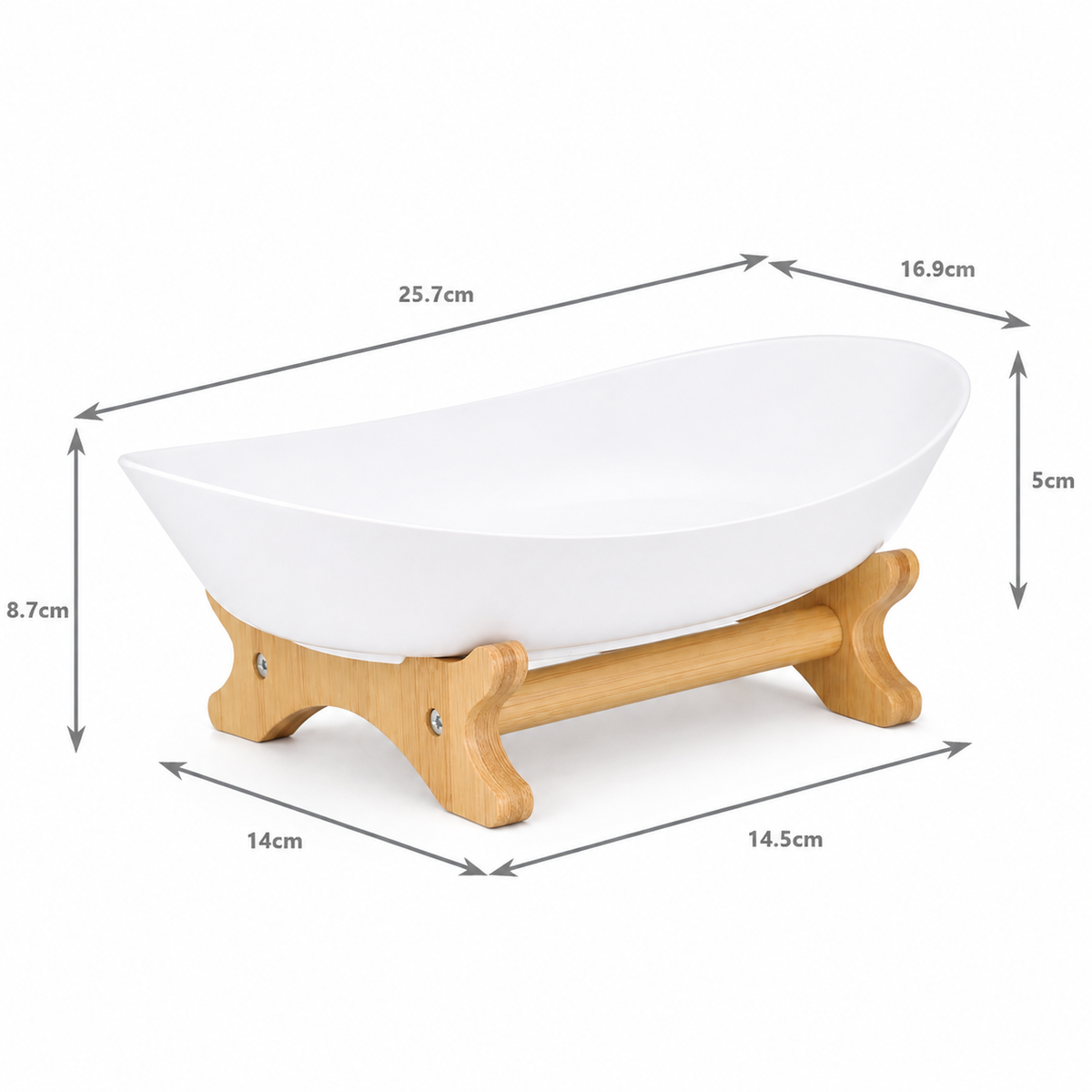 Bamboo 1-Tier Serving Platter Set - White