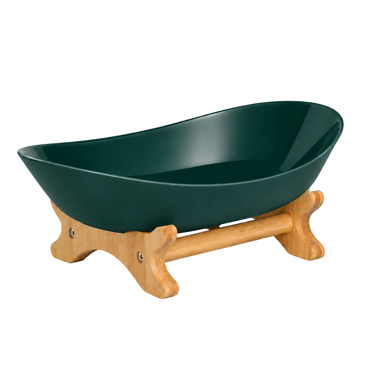 Bamboo 1-Tier Serving Platter Set - Dark Green