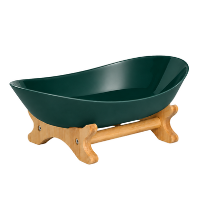 Bamboo 1-Tier Serving Platter Set - Dark Green