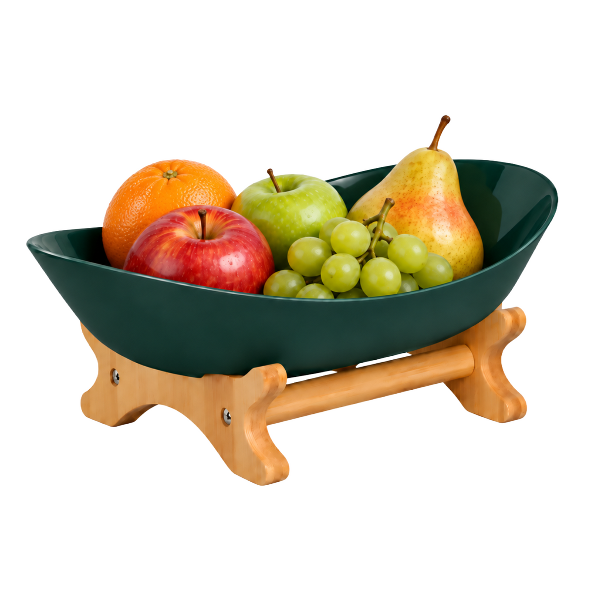 Bamboo 1-Tier Serving Platter Set - Dark Green