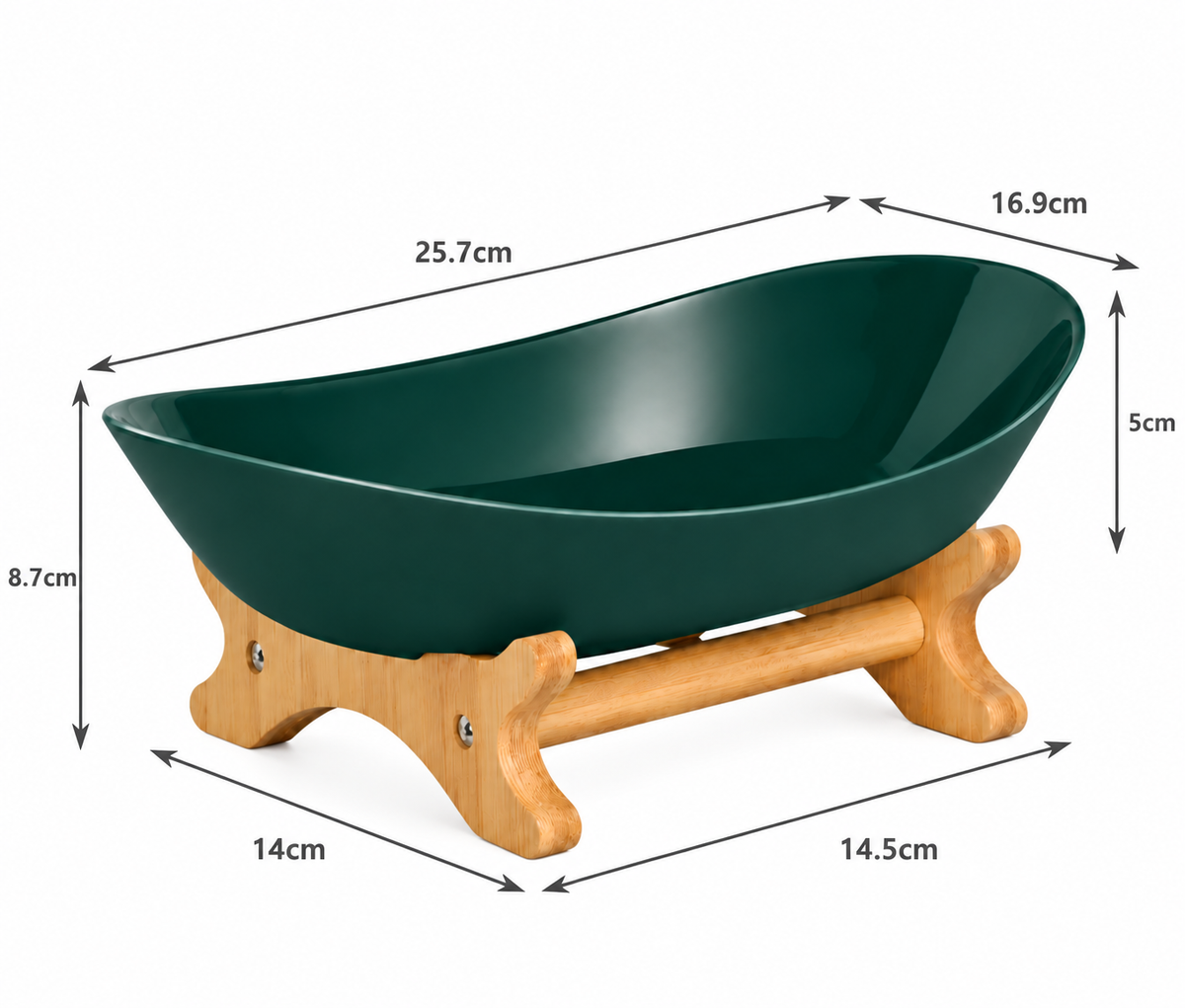 Bamboo 1-Tier Serving Platter Set - Dark Green