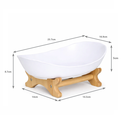Bamboo 1-Tier Serving Platter Set - White