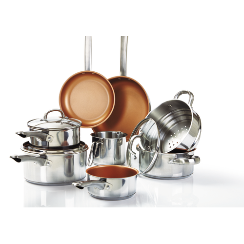 11 pieces Cookware Set Stainless Steel Copper Non-Stick Healthy Cooking