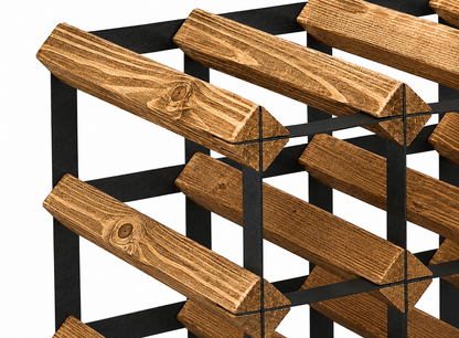 12 Bottle Wood & Metal Wine Rack (Light Wood & Black)
