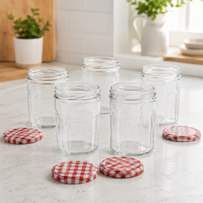 Wide Mouth Glass Jam Jars 324ml - Set of 12