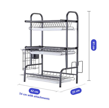 3-Tier Sink Dish Drainer Rack