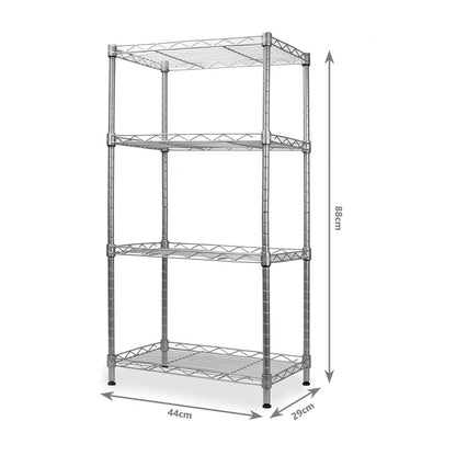 4 Tier Shelving Unit - Silver