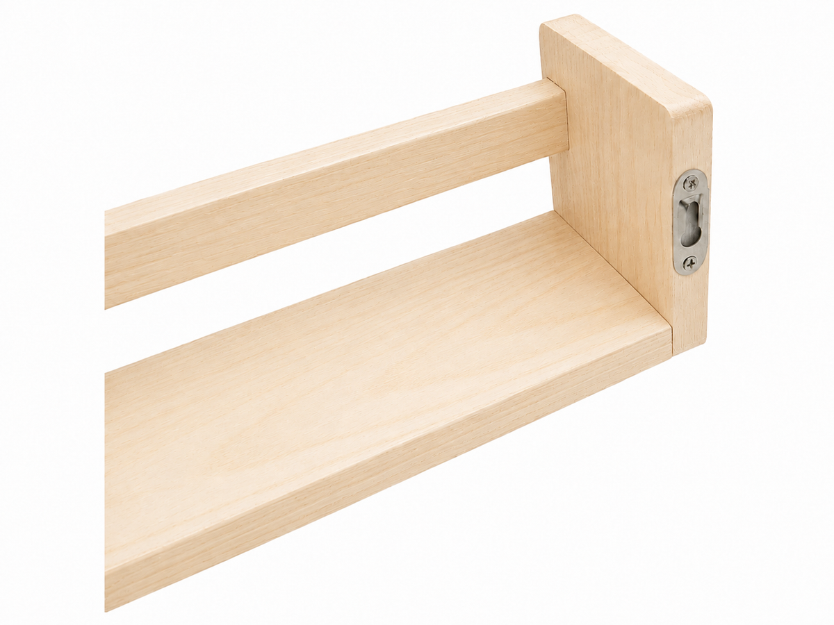 Nursery Floating Book Shelves Natural Wood 42cm - Set of 2