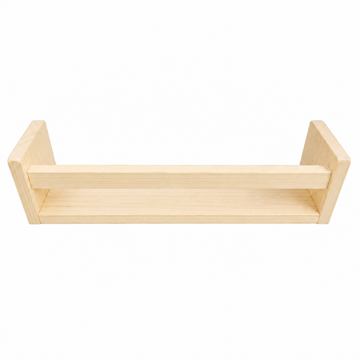 Nursery Floating Book Shelves Natural Wood 42cm - Set of 2