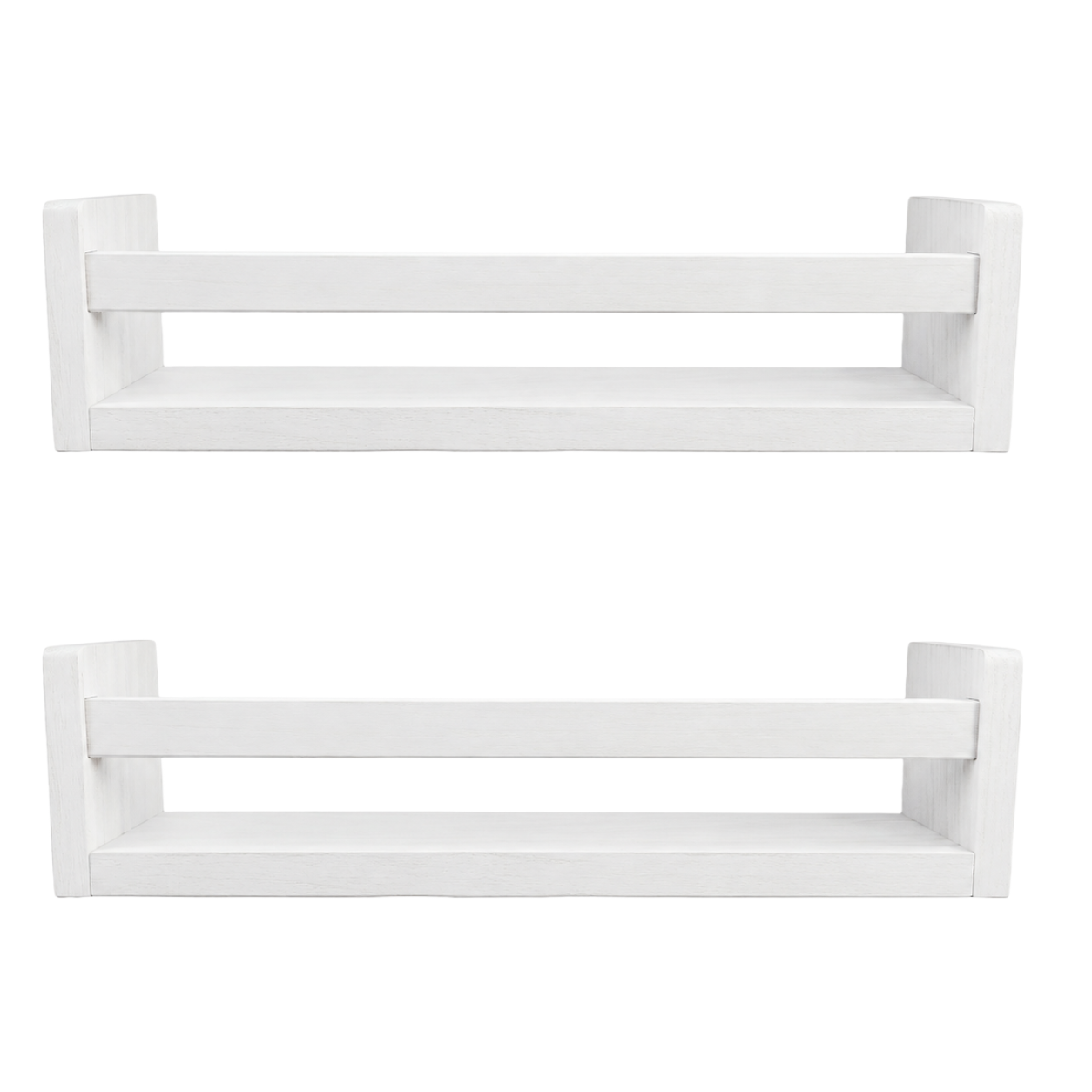 Nursery Floating Book Shelves White Wood 42cm - Set of 2