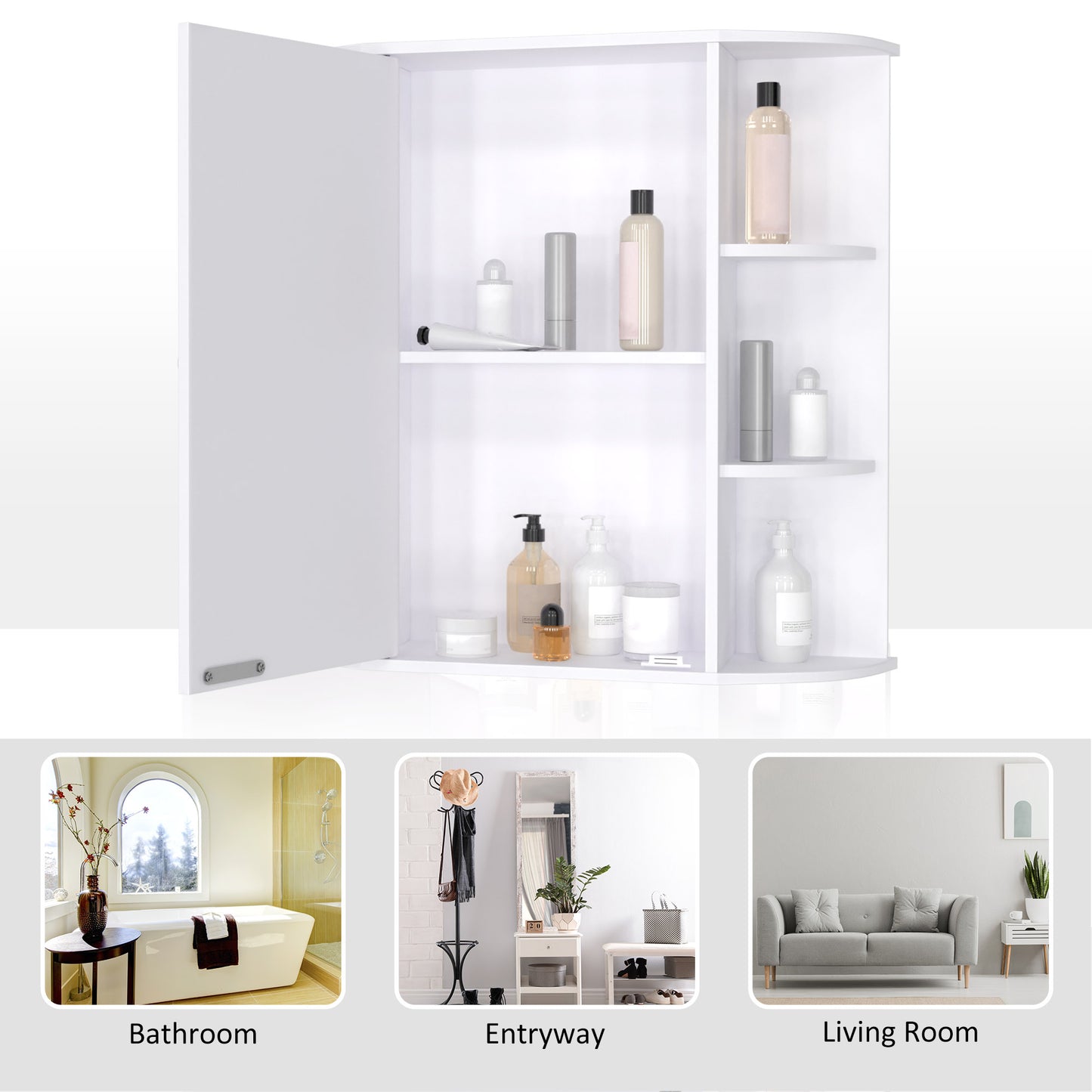 Wall Mounted Bathroom Cabinet w/ Mirror