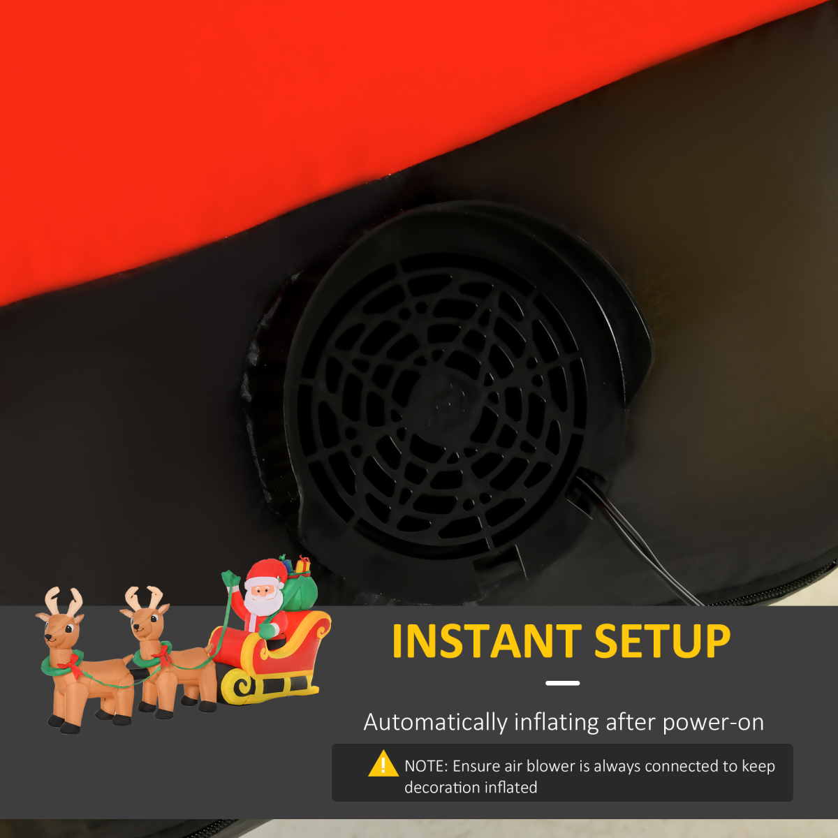 3.5ft Christmas Inflatable Santa Claus on Sleigh LED Indoor or Outdoor