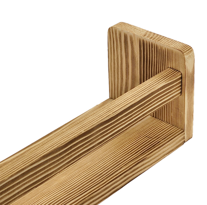 Nursery Floating Book Shelves Stained Wood 60cm - Set of 2