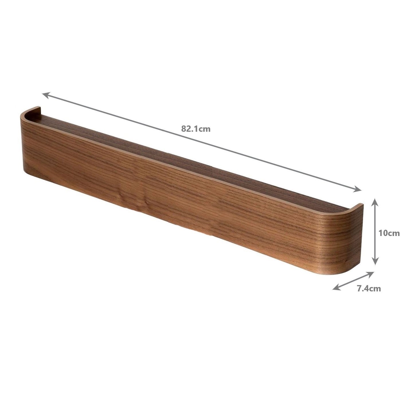 Wall-Mounted Coat Rack with 8 Hidden Hooks - Walnut