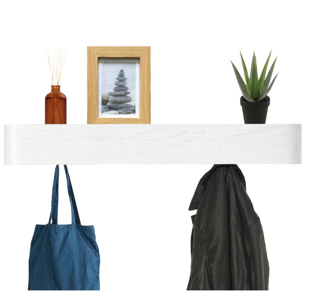 Wall-Mounted Coat Rack with 8 Hidden Hooks - WhIte