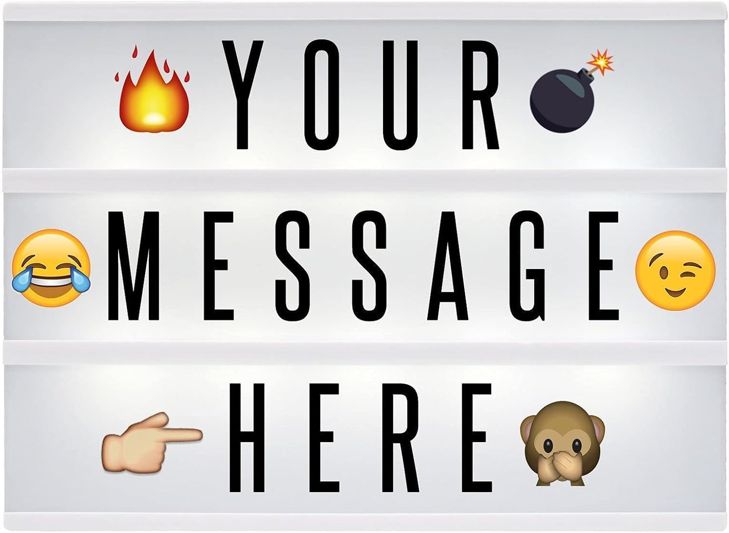 A4 Lightbox with 205 Letters & Emoji