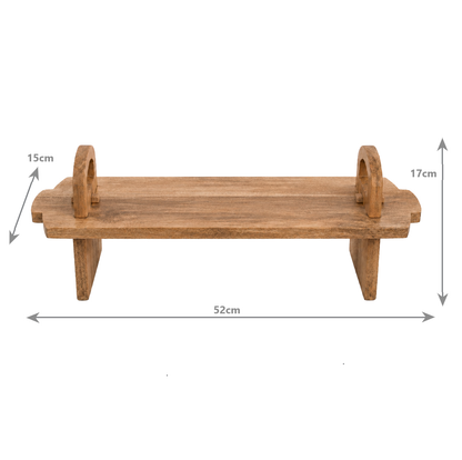 Acacia Wood Raised Serving Platter - Medium