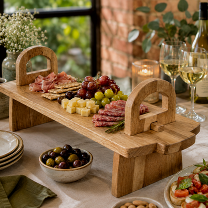 Acacia Wood Raised Serving Platter - Medium