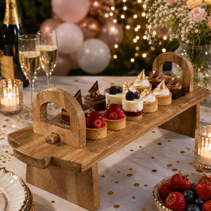 Acacia Wood Raised Serving Platter - Medium