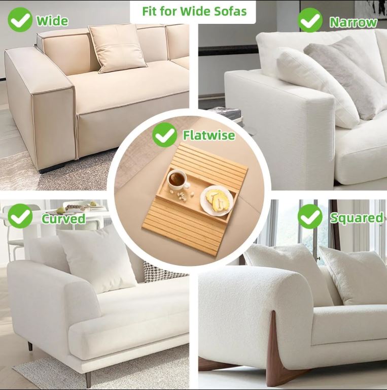 Bamboo Sofa Table Arm Rest Tray