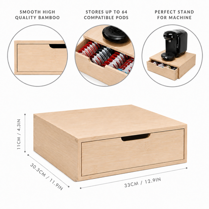 Bamboo 64 Tassimo Coffee Pod Drawer