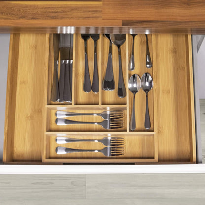 Extending Bamboo Cutlery Tray