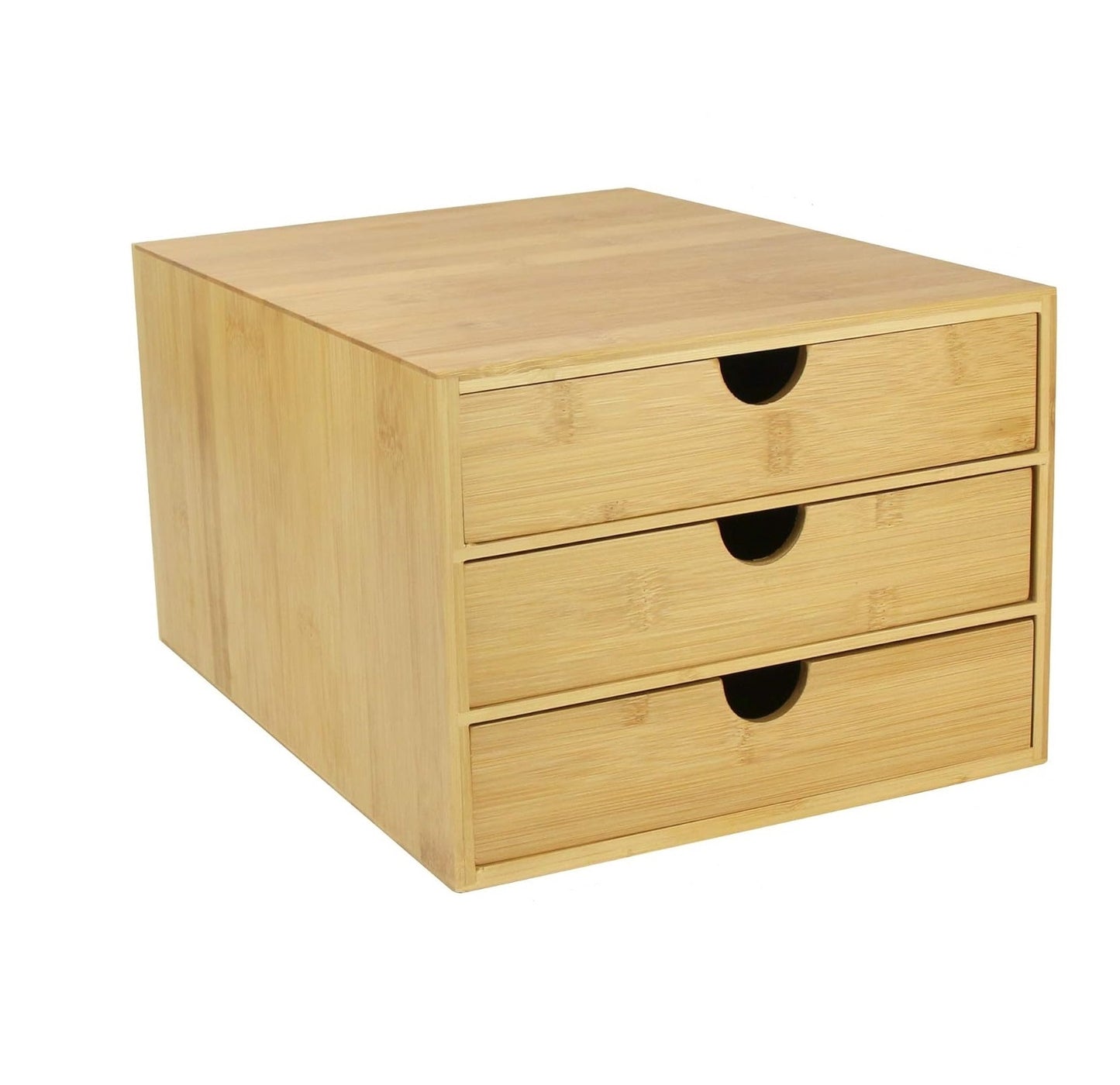 Bamboo Desktop 3 Drawer Organiser - Slim Opening