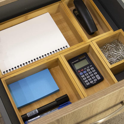 Bamboo Drawer Organiser - 5 Pieces