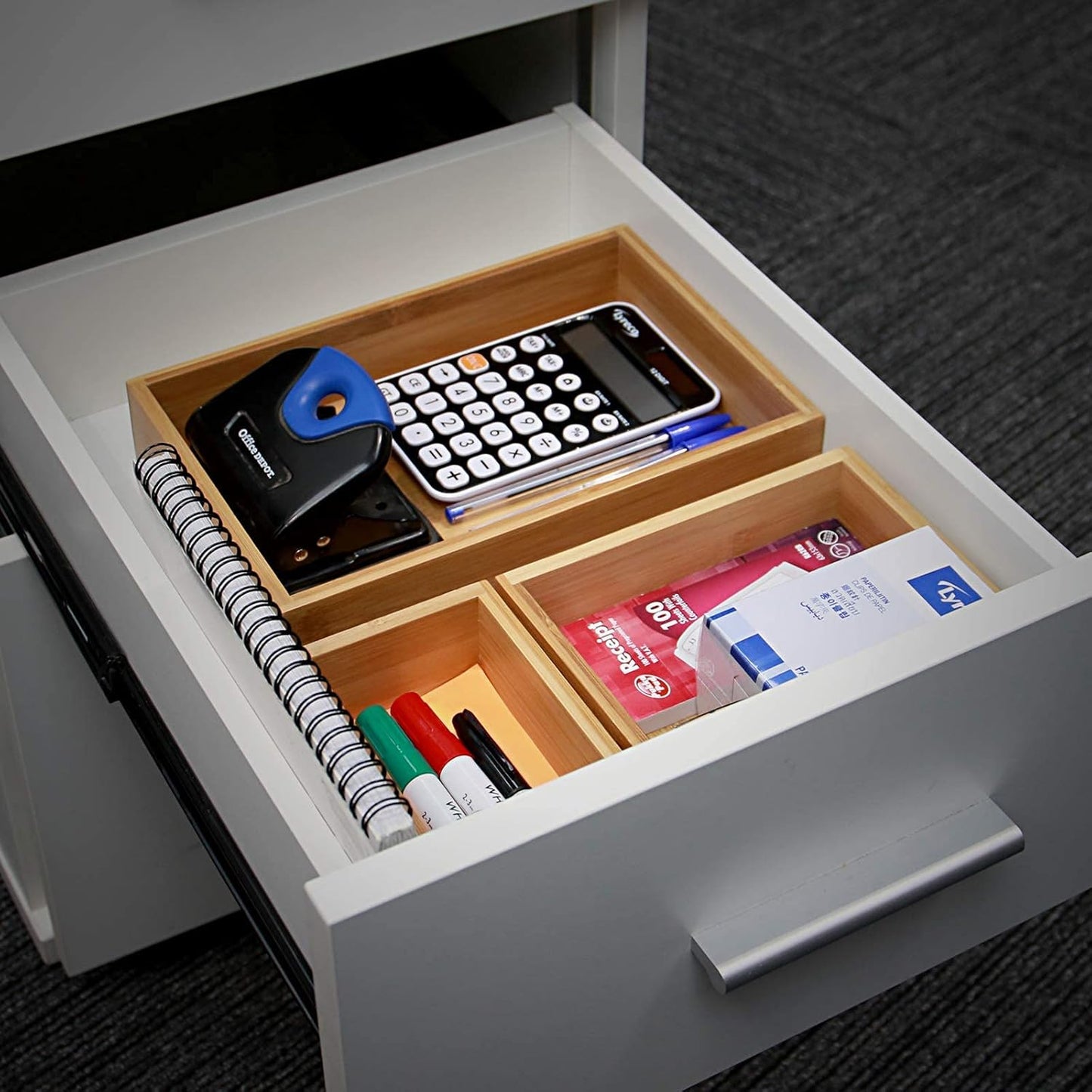 Bamboo Drawer Organiser - 5 Pieces