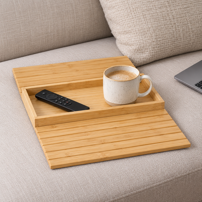 Bamboo Sofa Table Arm Rest Tray
