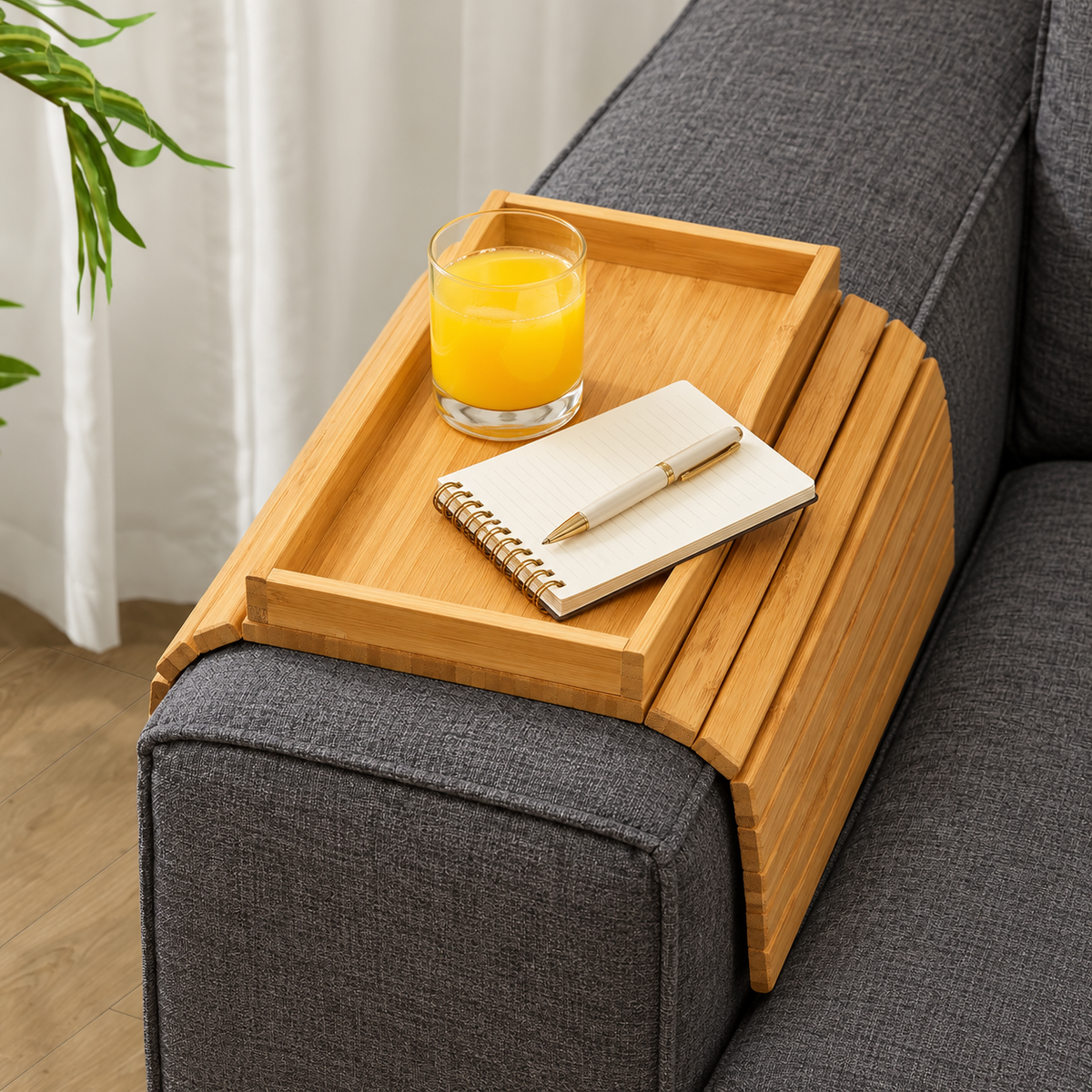 Bamboo Sofa Table Arm Rest Tray