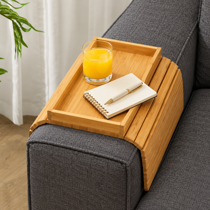 Bamboo Sofa Table Arm Rest Tray