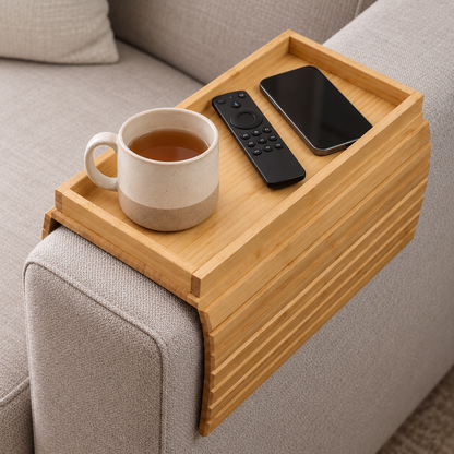 Bamboo Sofa Table Arm Rest Tray