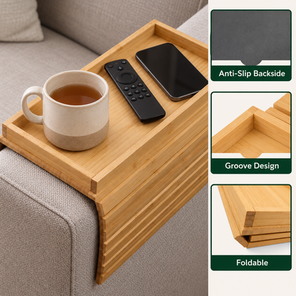 Bamboo Sofa Table Arm Rest Tray