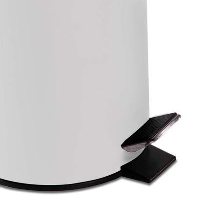 3L Bathroom Bin with Bamboo Lid - White