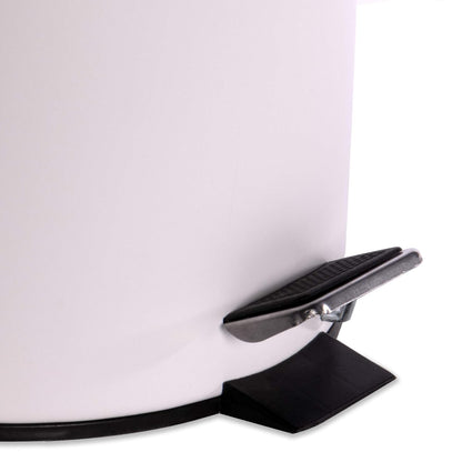 5L Bathroom Bin with Bamboo Lid - White