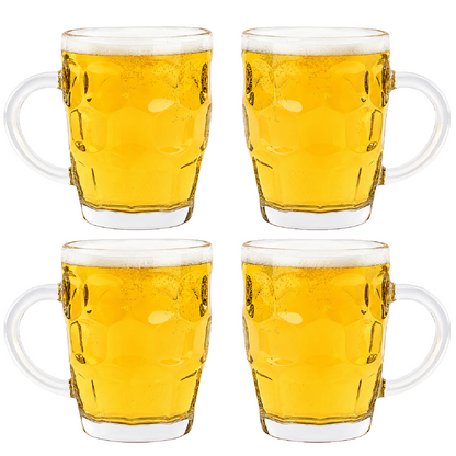 Glass Beer Tankards - Set of 4
