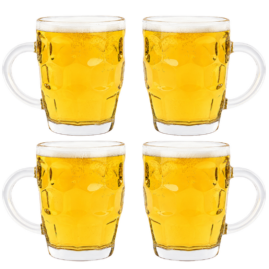 Glass Beer Tankards - Set of 4