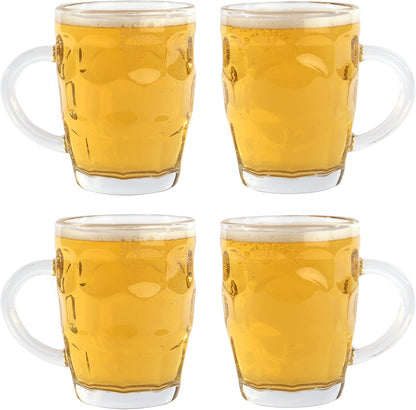 Glass Beer Tankards - Set of 4