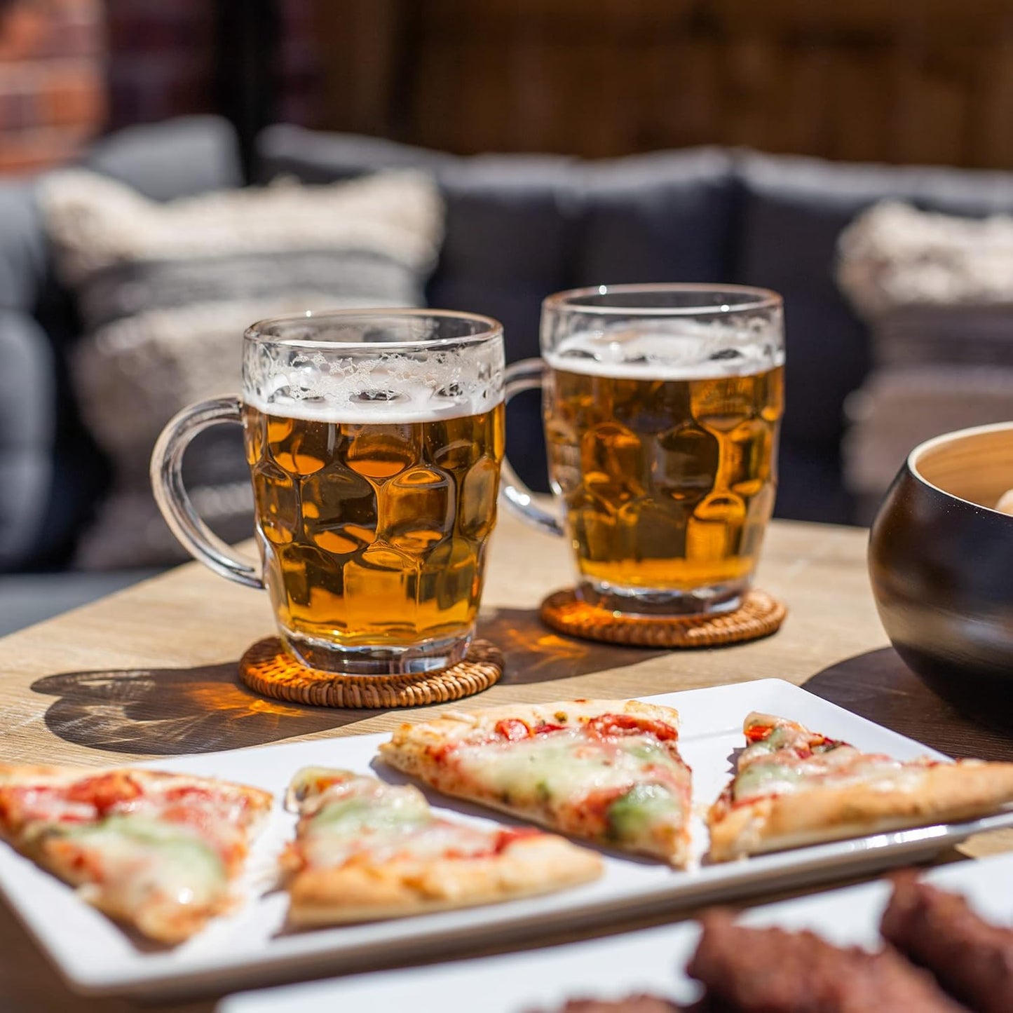 Glass Beer Tankards - Set of 4