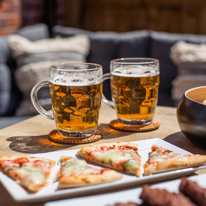 Glass Beer Tankards - Set of 4