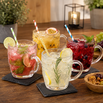 Glass Beer Tankards - Set of 4