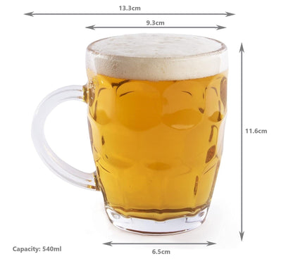 Glass Beer Tankards - Set of 4