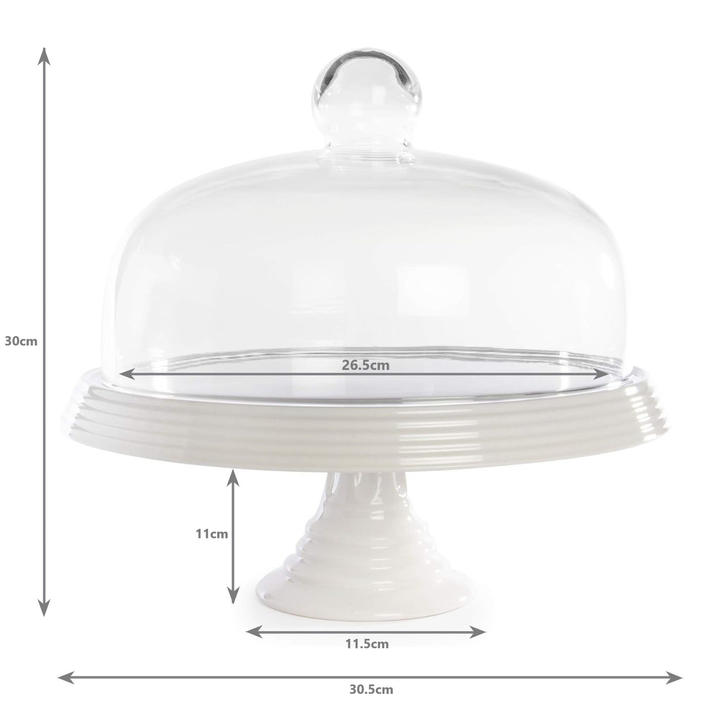 Ceramic Cake Stand with Glass Cover